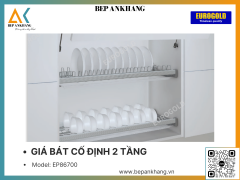 Kệ chén bát đĩa cố định 2 tầng Eurogold EP86700 - 700mm - Inox 201 mạ crom